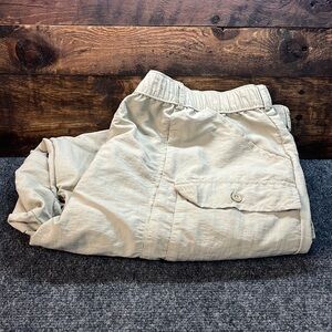 Sportif USA Outdoor Men’s Cargo Convertible Hiking Pants Size XL Khaki Nylon